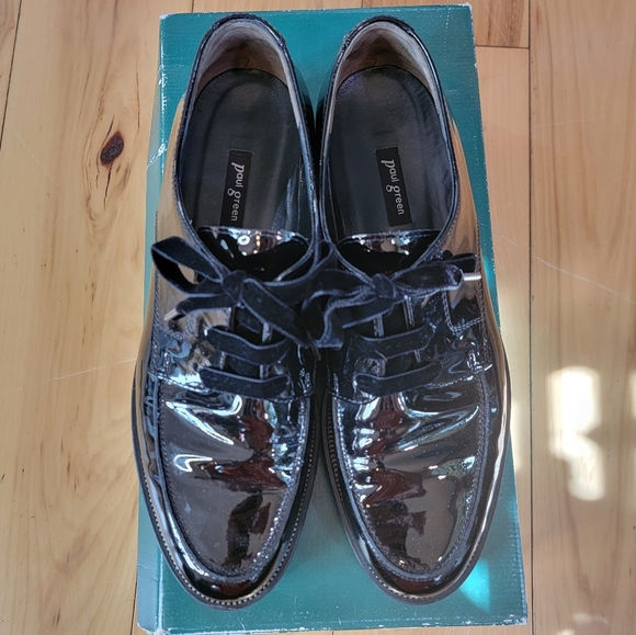 Paul Green Patent Leather Loafer with Velvet Laces and Zipper Detail - Picture 7 of 9